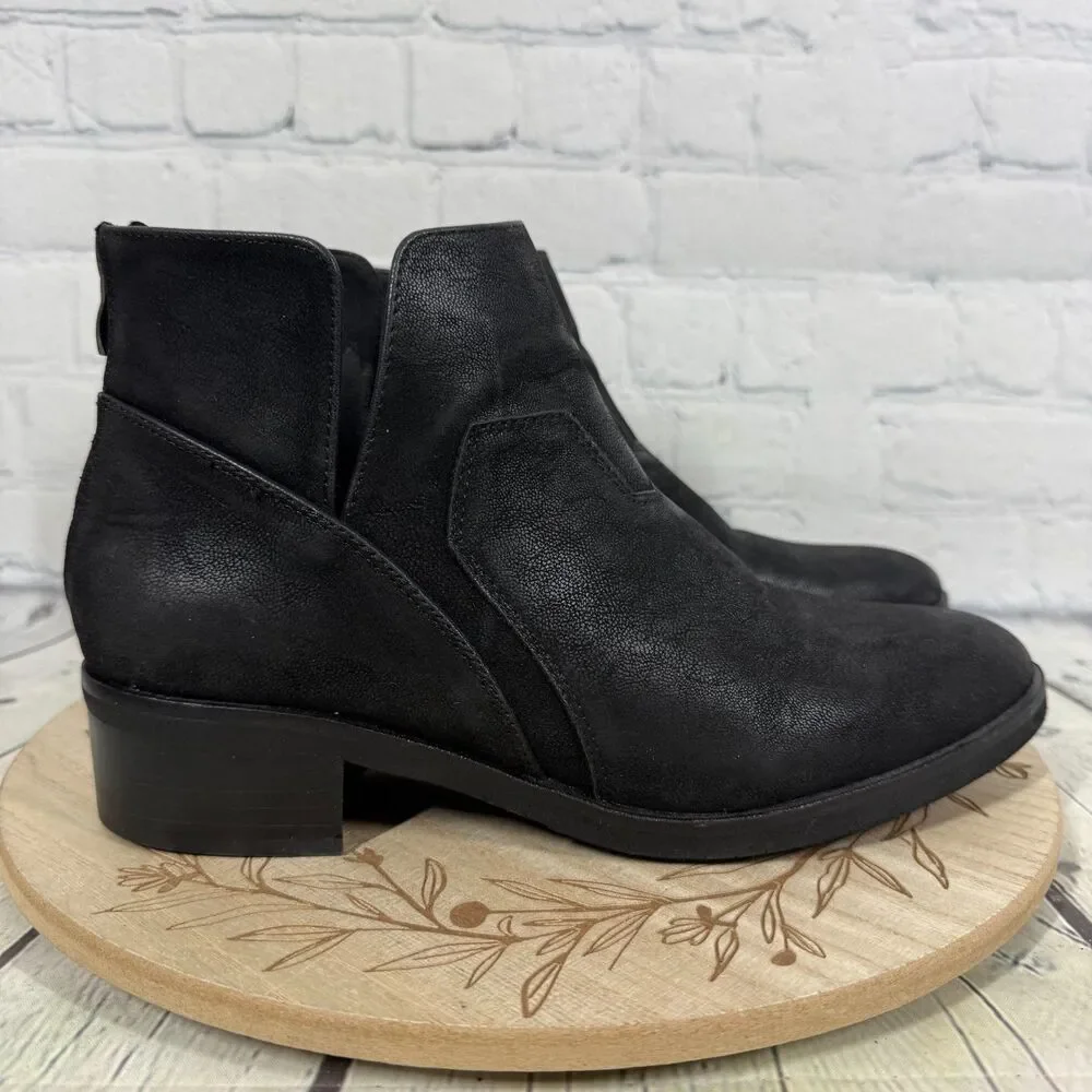 Corkys Boutique Western Ankle Booties Women Size 9 Black Side Zip Block Heel